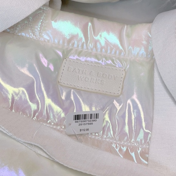 Bath & Body Works Iridescent White Puffer Bag Tote - Picture 3 of 5